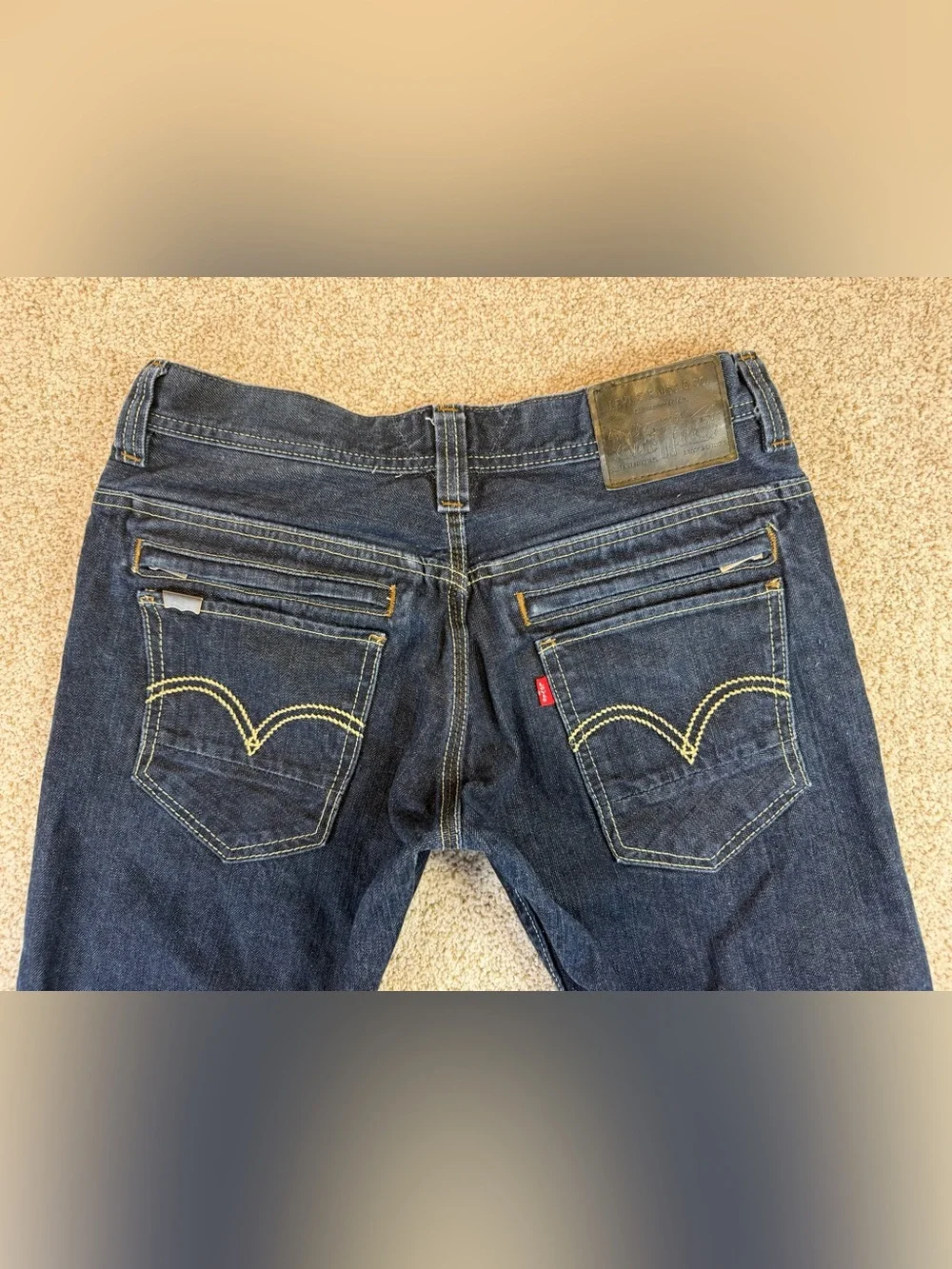 Levi's 511 Skinny Men's 34x32 Dark Wash Denim Zip Pockets Jeans